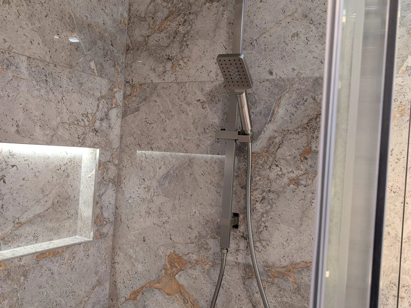 Quakers Hill family bathroom shower rail and mixer detail